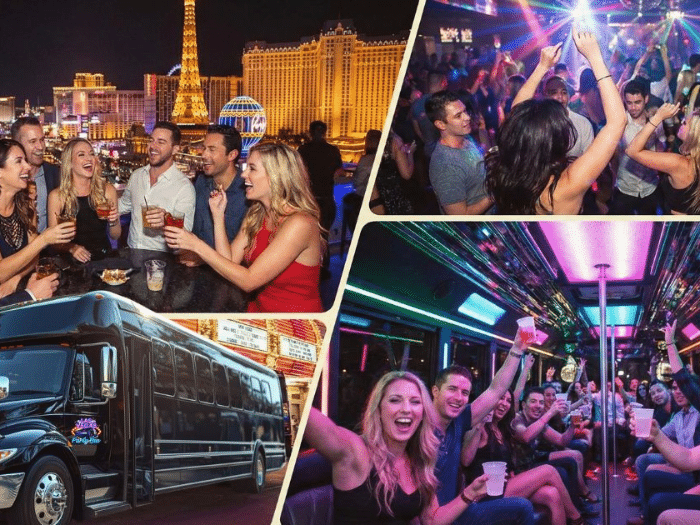 Las Vegas party bus club crawl with nightlife group fun