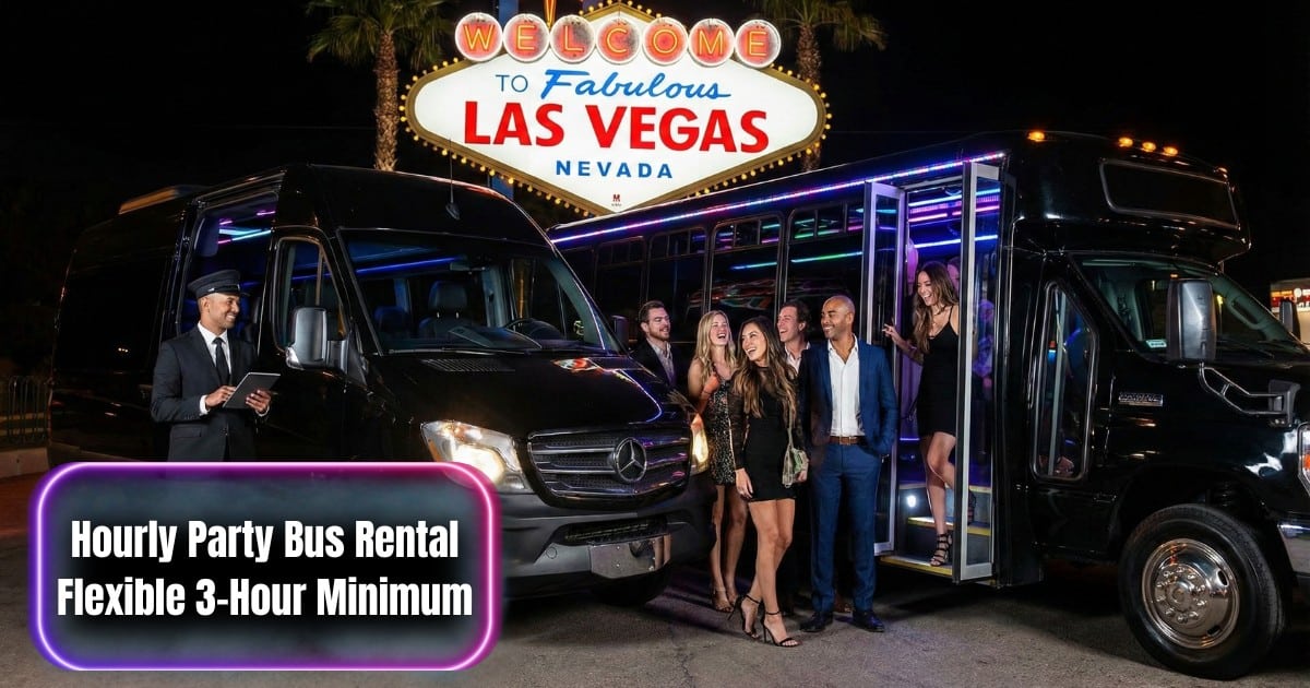 Custom fit for your night. Switch between large party buses and luxury Sprinter vans based on your hourly charter needs.