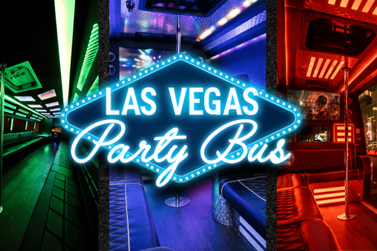 Happy group on a Hoover Dam party bus tour smiling and having fun